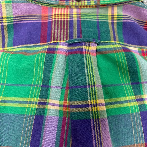 Ralph Lauren Button Down Shirt Men's L Green Colorful Plaid Preppy Casual - Picture 11 of 14